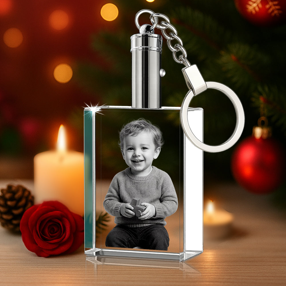 Llavero con foto de cristal 2D
