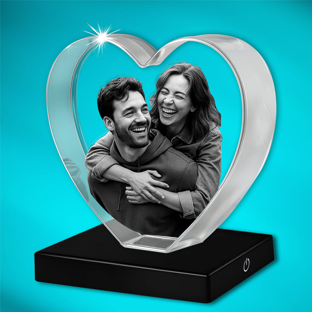 Cœur photo en cristal 3D