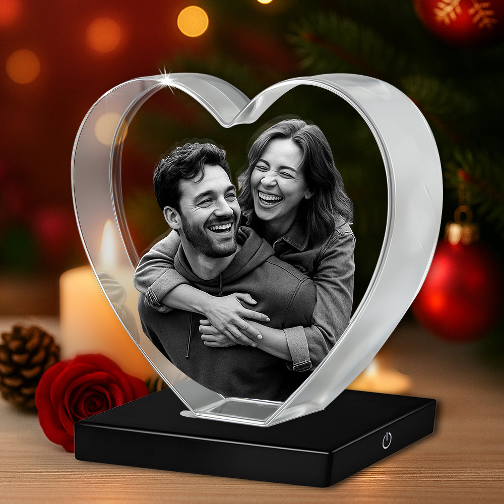 Cœur photo en cristal 3D
