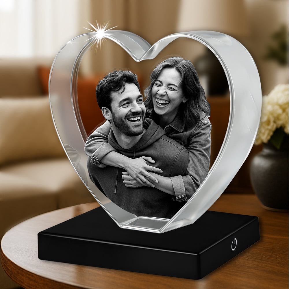 Cœur photo en cristal 3D