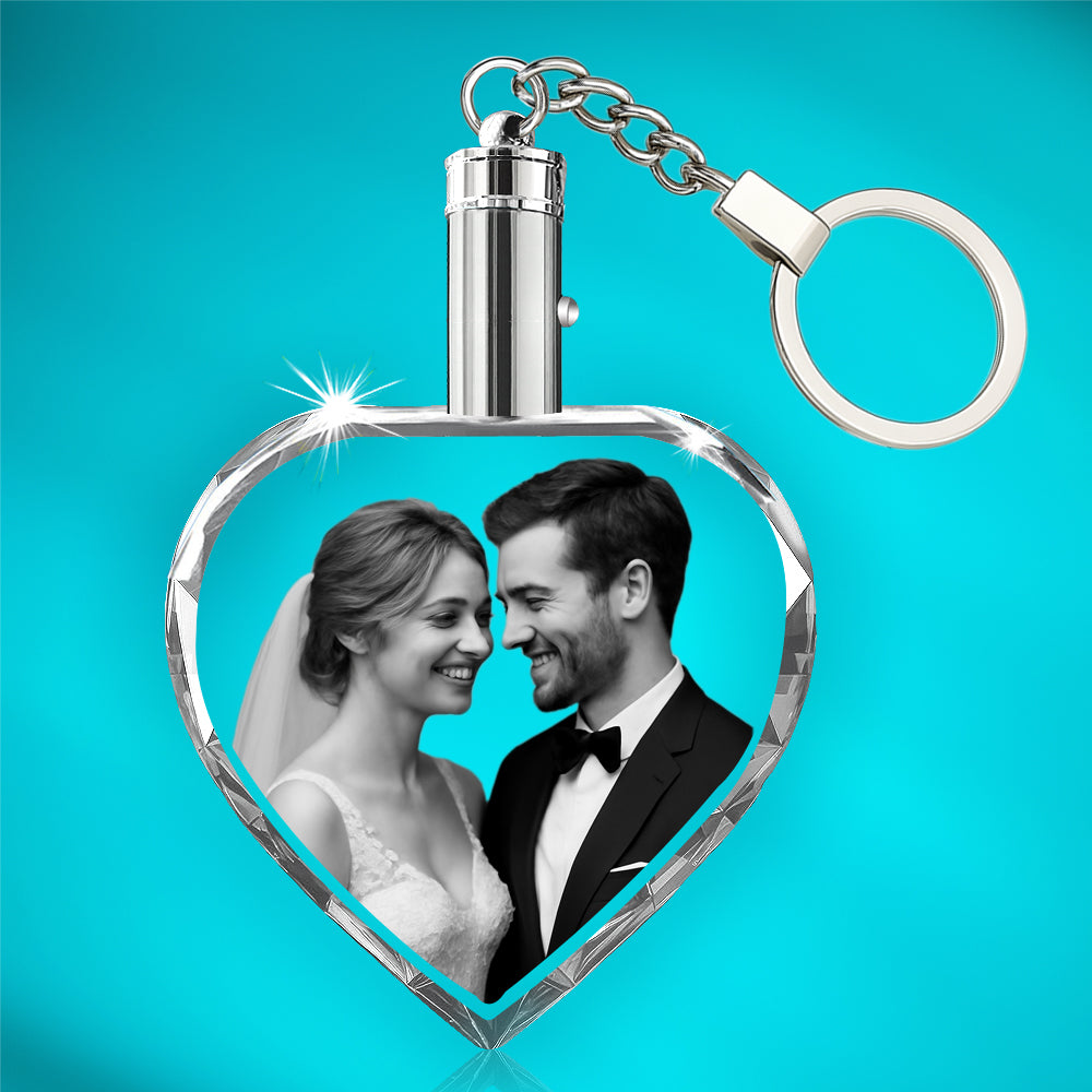 Porte-clés cœur en cristal 2D